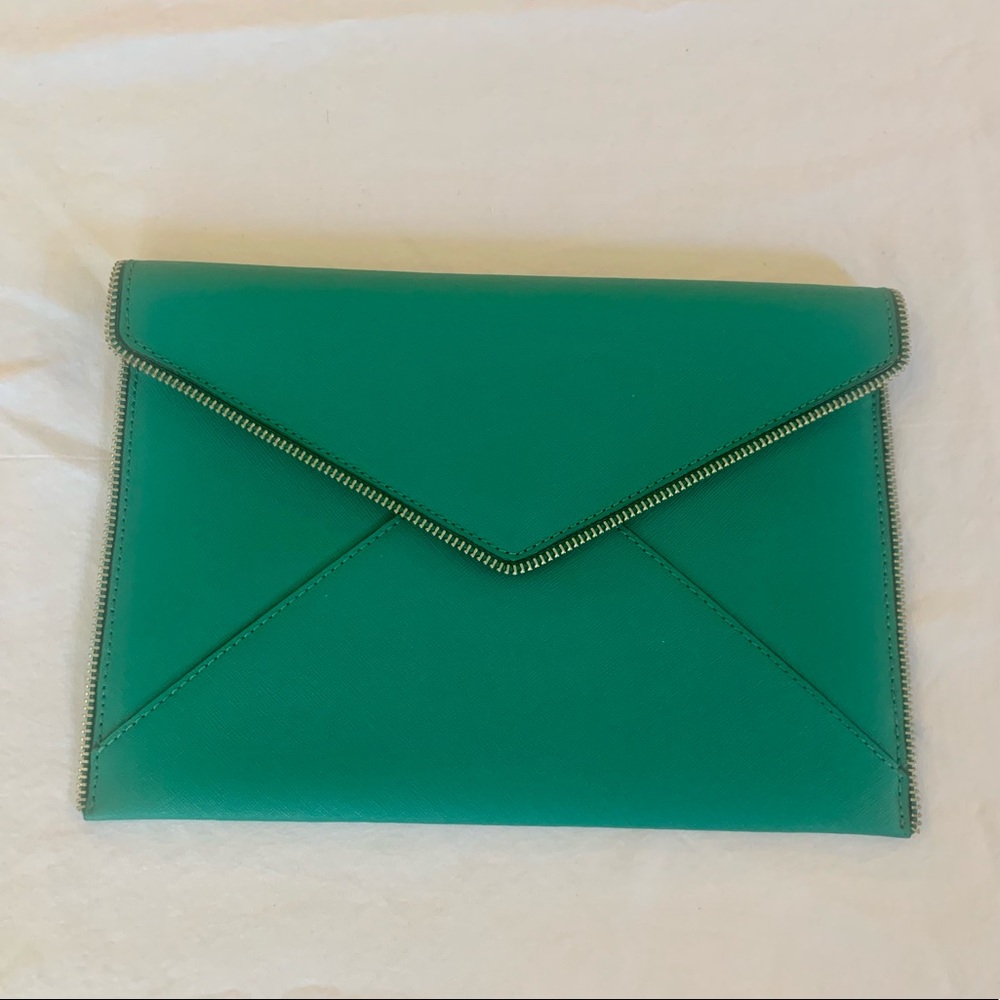 New Green Rebecca Minkoff Leo Envelope Clutch!